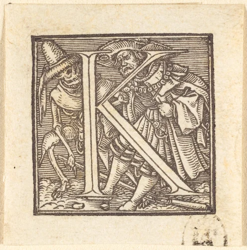 Letter K by Hans Lützelburger, print, 1518-1528