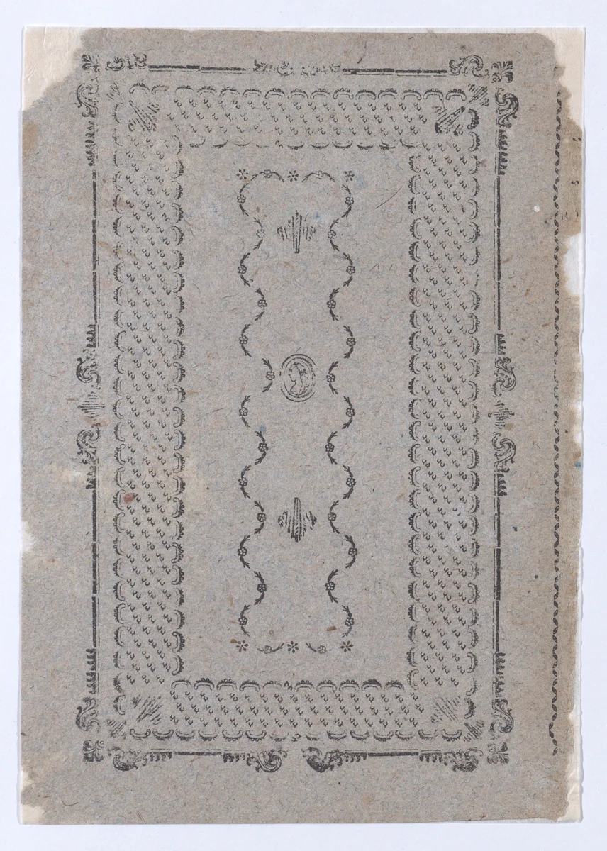 Sheet with rectangular design, possibly carpet design by anonymous, print, 1800-1900