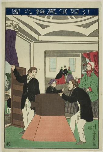 A Foreign Camera (Gaikoku shashinkyo no zu) by Utagawa Yoshikazu, print, 1860