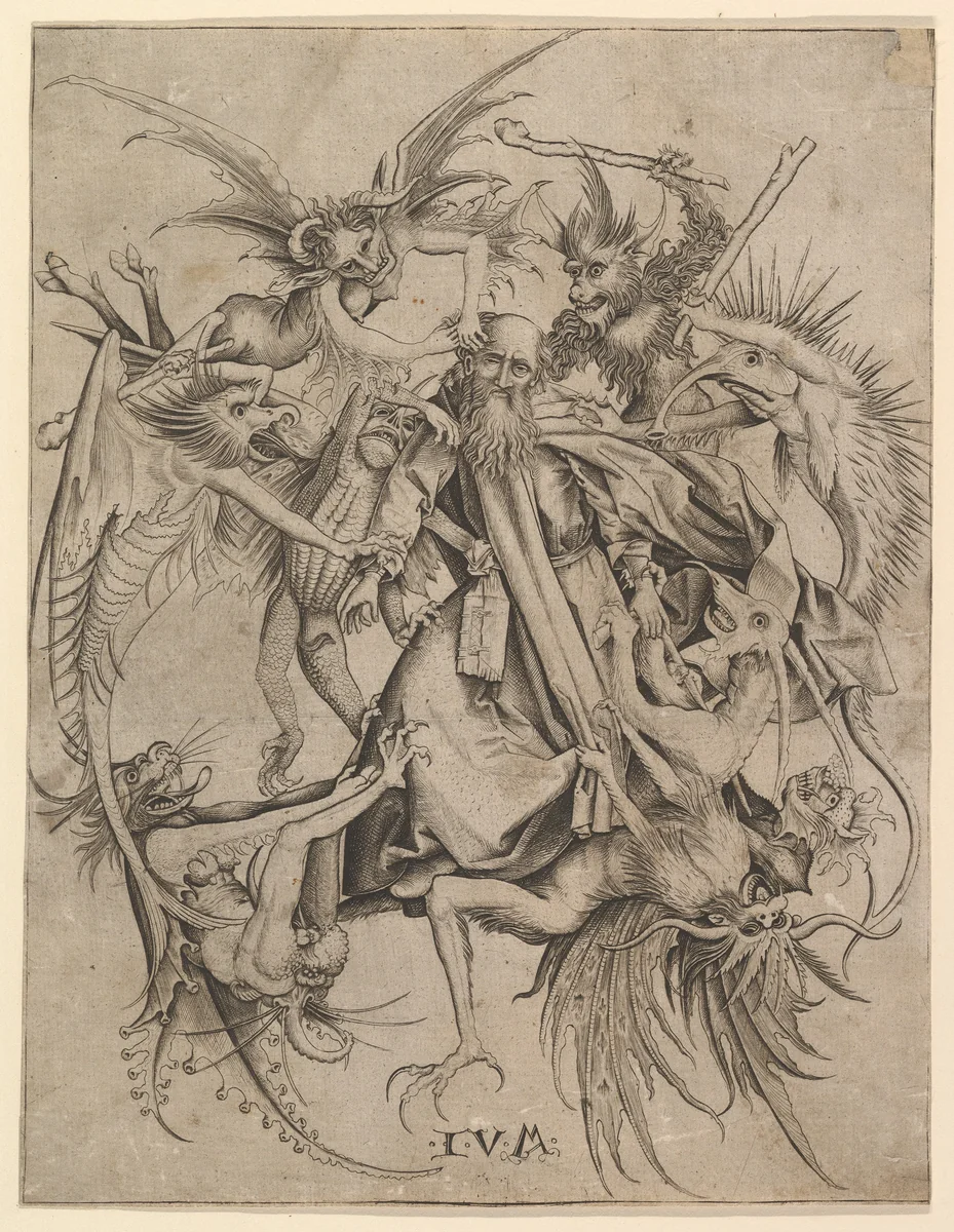 Saint Anthony Tormented by Demons by Master FVB, print, 1470-1500