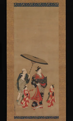 Courtesan on Parade by Miyagawa Isshō, painting, 1736-1743