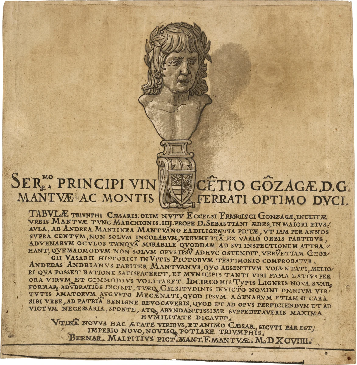 The Triumph of Julius Caesar: Title Page by Andrea Andreani
Andrea Mantegna, print, 1599