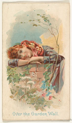 Over the Garden Wall, from the Illustrated Songs series (N116) issued by W. Duke, Sons & Co. to promote Honest Long Cut Tobacco by W. Duke, Sons & Co., print, 1893