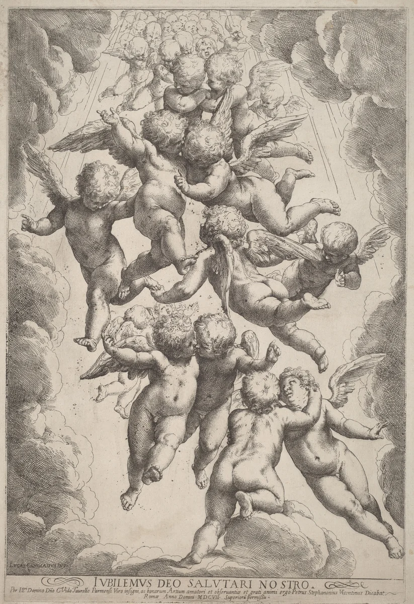 Angels in Glory by Guido Reni, print, 1607