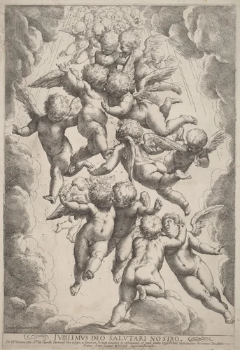 Angels in Glory by Guido Reni, print, 1607