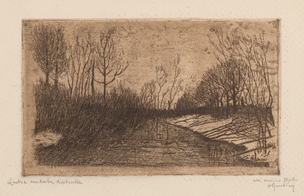 Winter Evening by Vittore Grubicy, print, 1893-1894