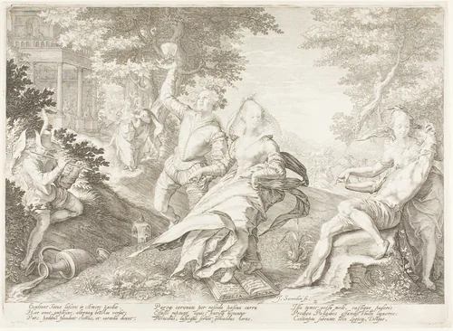 Plate Two, from Five Wise and Five Foolish Virgins by Jan Saenredam, print, 1606