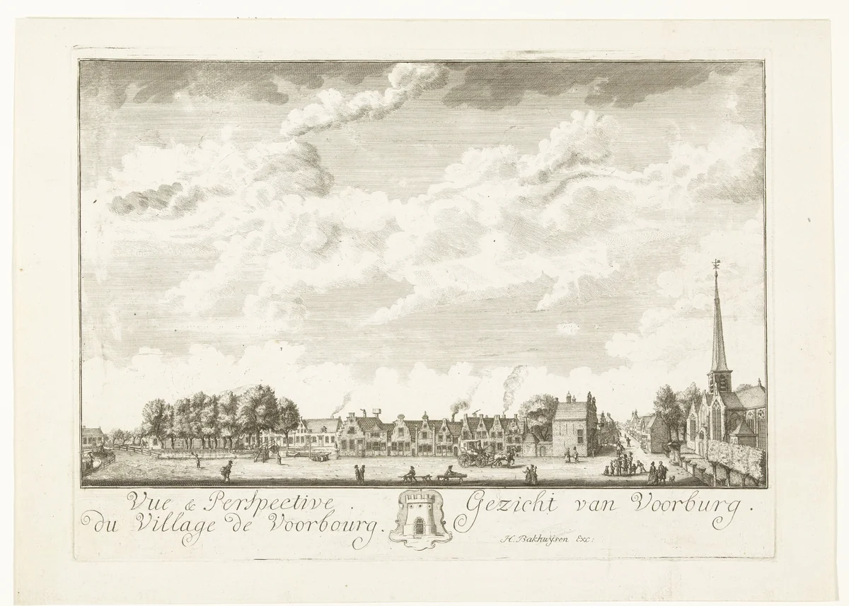 Gezicht op Voorburg by Iven Besoet, print, 1730-1769