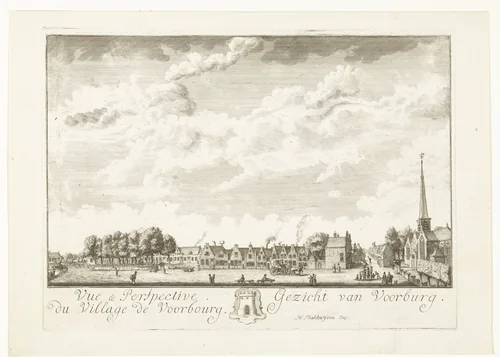 Gezicht op Voorburg by Iven Besoet, print, 1730-1769