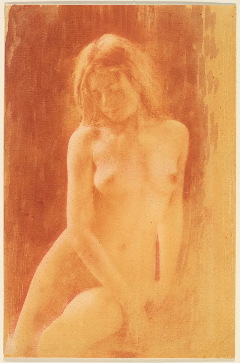 [Study in Orange] by René Le Bègue, photograph, 1904