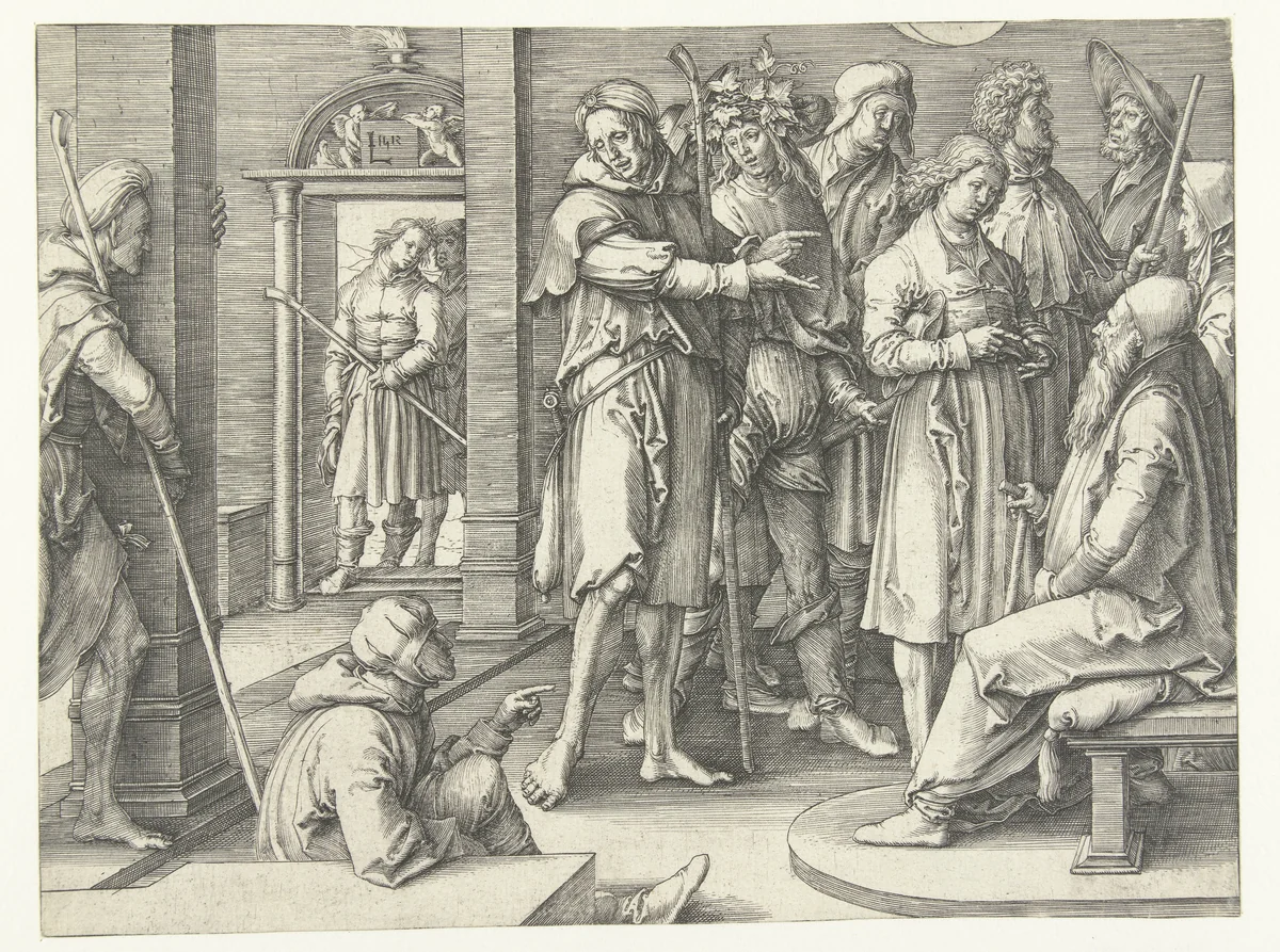 Jozef vertelt zijn dromen aan Jakob by Unknown, print, 1512