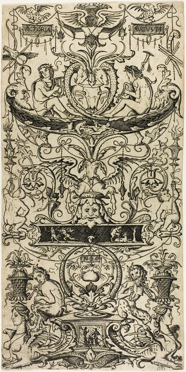 Ornamental Panel: Victoria Augusta by Nicoletto da Modena, print, 1502-1512