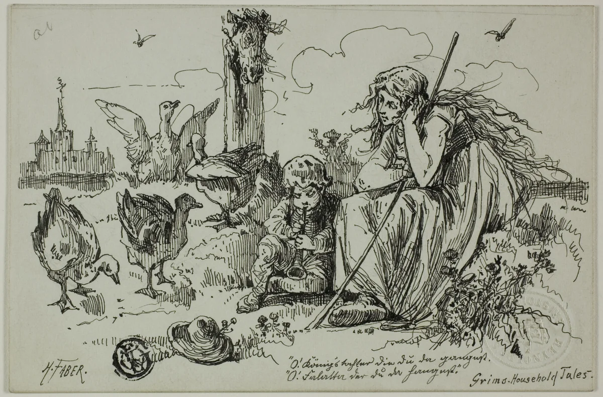 Episode from Grimm's Fairy Tales by Harmon Faber, drawing, 1800-1899
