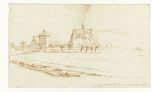 Huis te Middachten by Constantijn Huygens, drawing, 1676