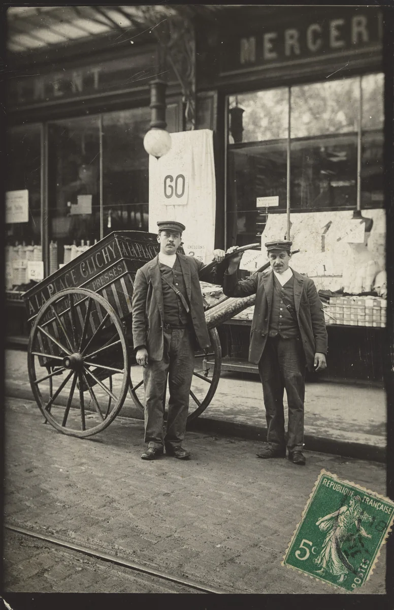 Livreurs à la place Clichy, Paris by Unidentified Photographer, photograph, 1912
