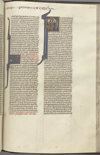 74. Fol. 463r, Acts, historiated initial P, the Ascension by Unknown, book, 1270-1300