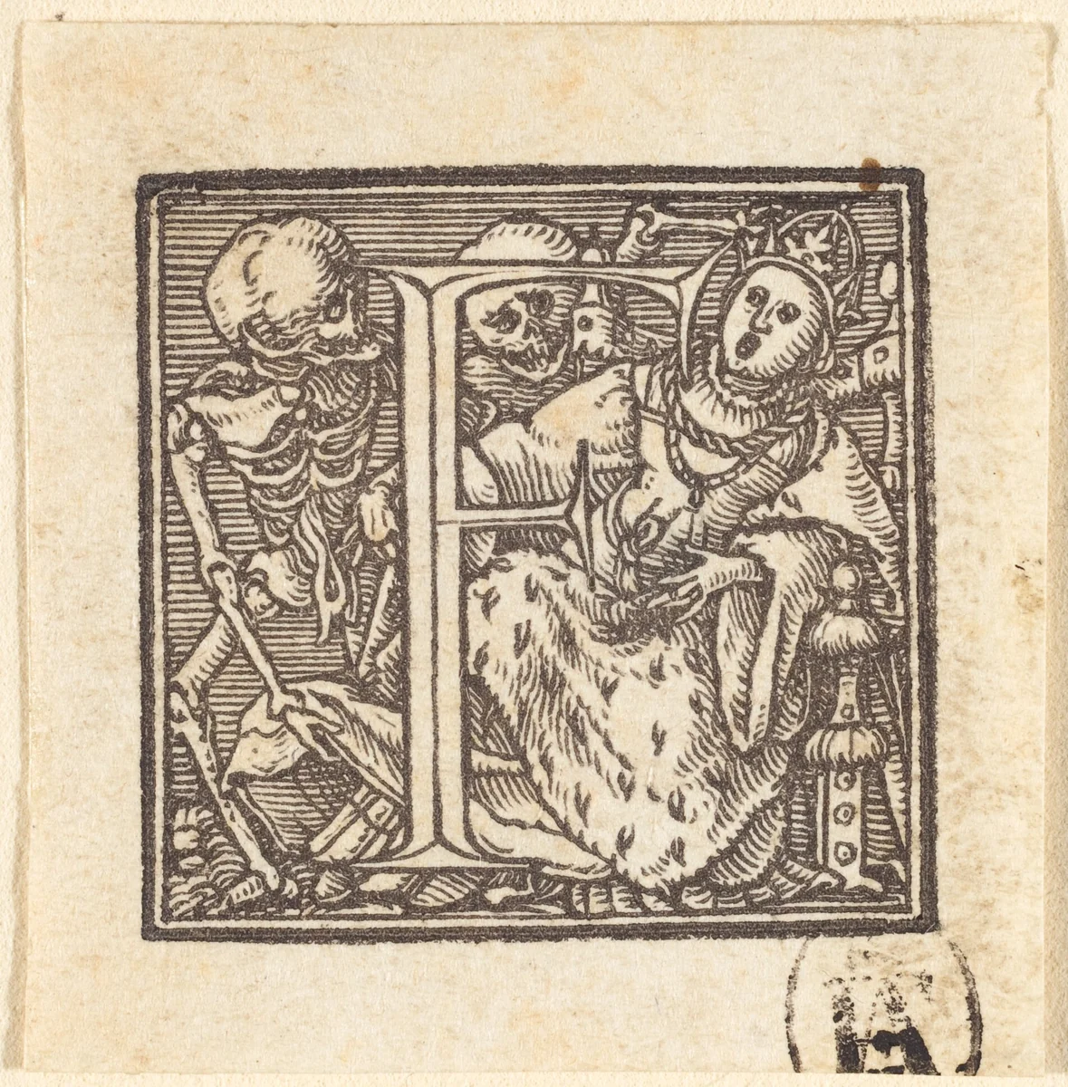 Letter F by Hans Lützelburger, print, 1518-1528