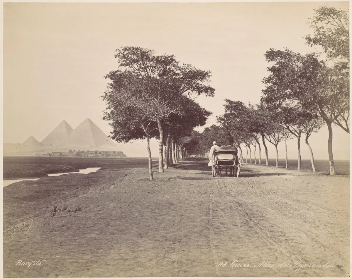 Caire. Allée de Pyramides by Félix Bonfils, photograph, 1868-1872