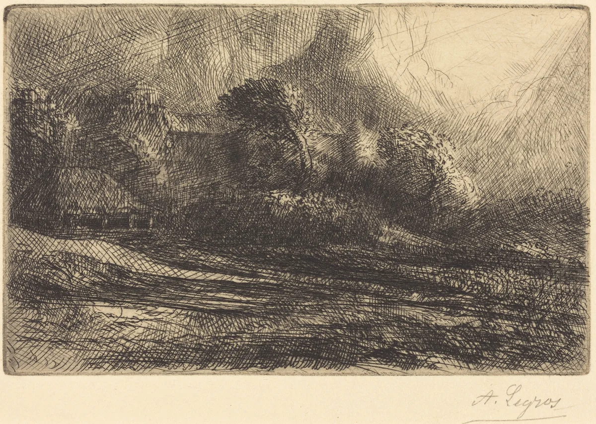 Chailli Seen in a Storm (Chailli: Effet d'orage) by Alphonse Legros, print, 1837-1911