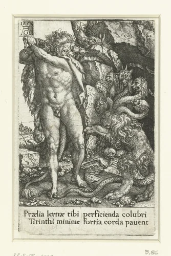 Hercules Slaying the Lernean Hydra by Unknown, print, 1550