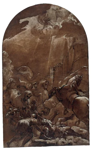 The Conversion of Saint Paul by Lodovico Carracci, drawing, 1587-1589