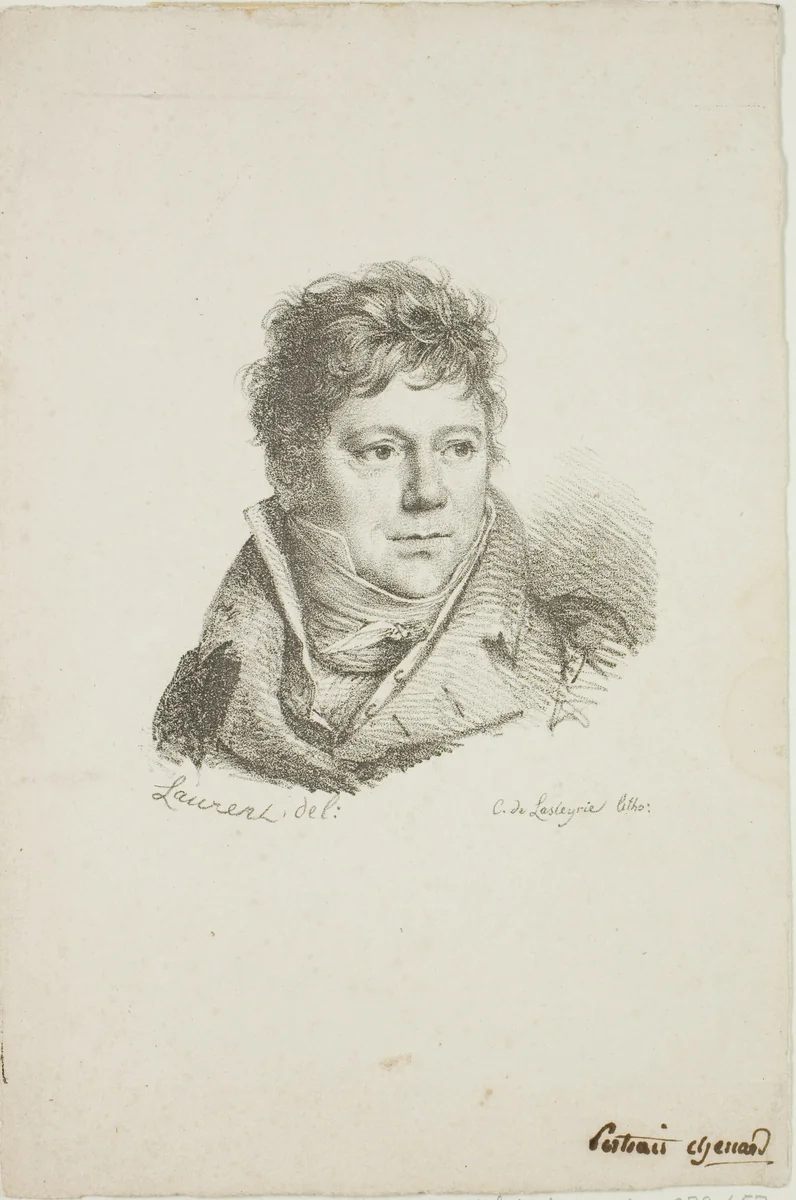 Portrait of M. Chenard by Jean-Antoine Laurent, print, 1800-1832