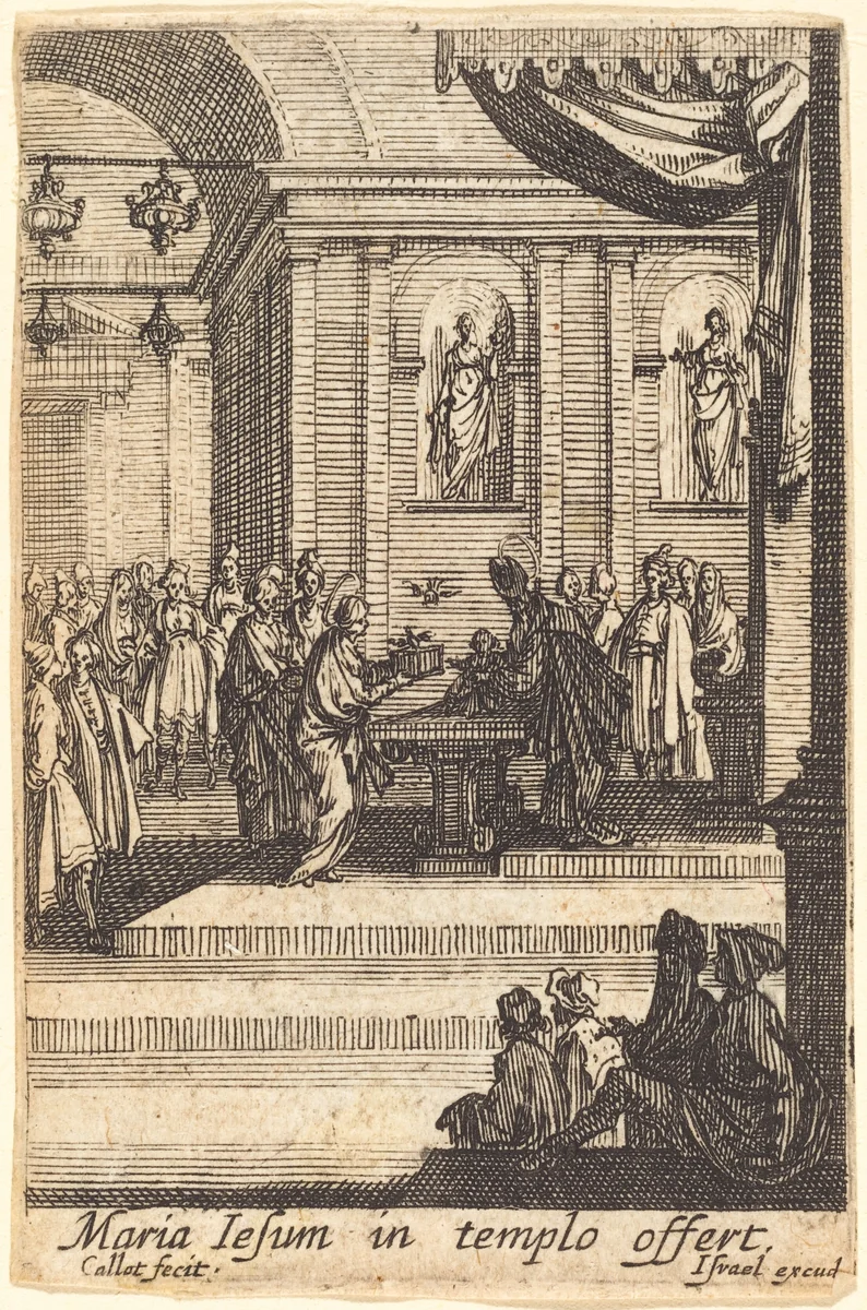 The Virgin Presents Jesus at the Temple by Jacques Callot, print, 1628-1638