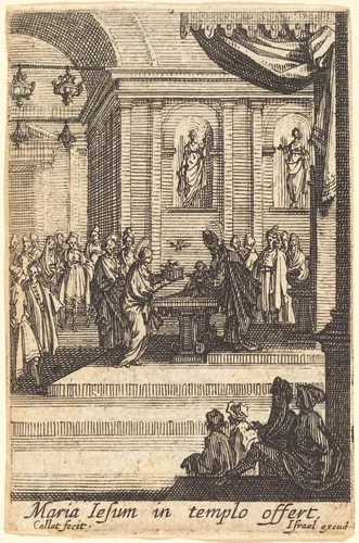 The Virgin Presents Jesus at the Temple by Jacques Callot, print, 1628-1638