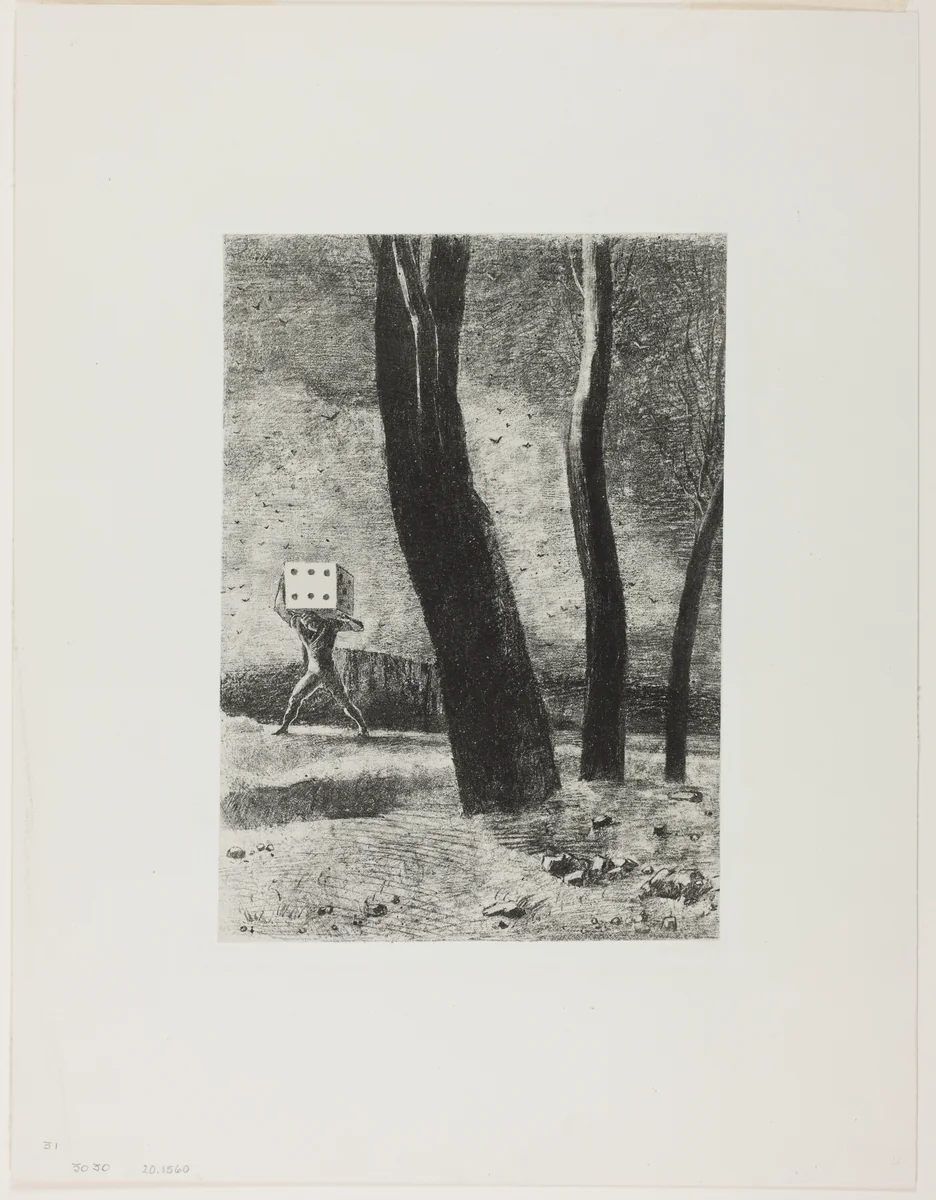 The Gambler, plate five from In Dreams by Odilon Redon, print, 1879