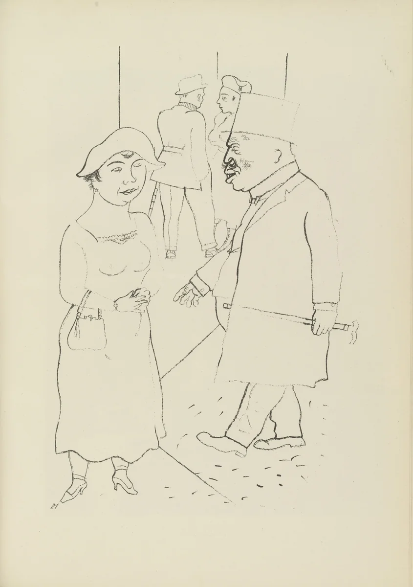 Ausgang (plate, folio 98) from Ecce Homo by George Grosz, illustrated book, 1922