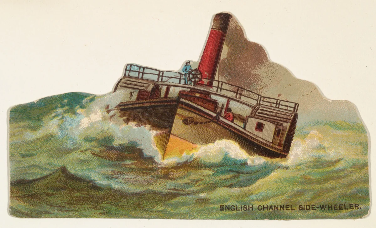 English Channel Side-Wheeler, from the Types of Vessels series (N139) issued by Duke Sons & Co. to promote Honest Long Cut Tobacco by W. Duke, Sons & Co., print, 1889