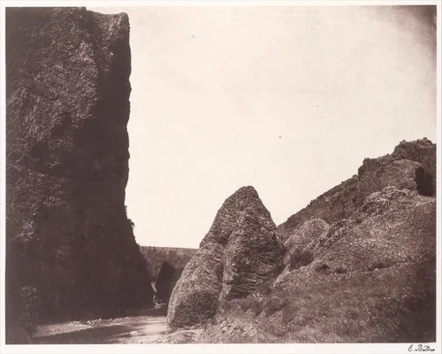 [Rocks in the Auvergne] by Edouard Baldus, photograph, 1854