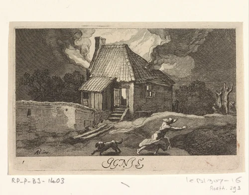 Vuur by Cornelis Bloemaert, print, 1620-1630