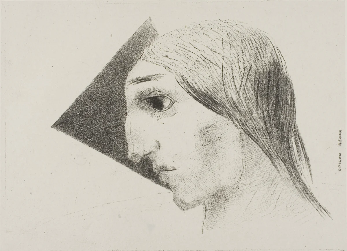 Madness, plate six from To Edgar Poe by Odilon Redon, print, 1882