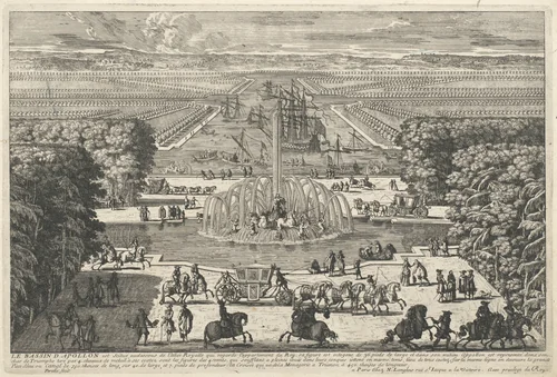 Le Bassin d'Apollon [The Fountain of Apollo, Versailles] by Adam Perelle, print, 1680-1689