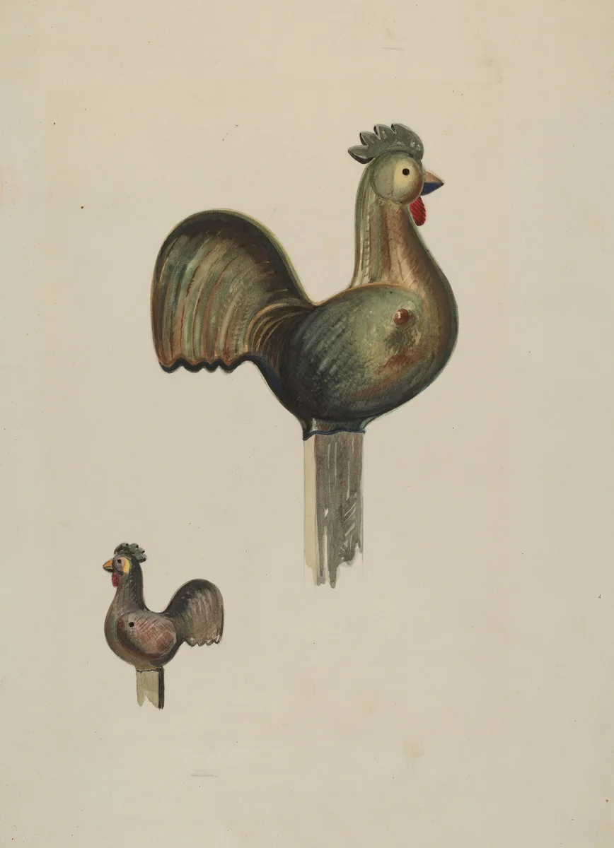 Counterbalance Rooster by James H.C. Vail, index of american design, 1936