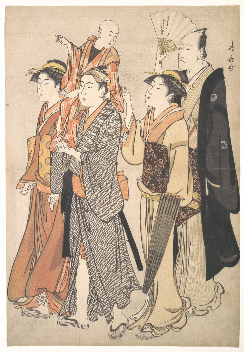 Ichikawa Danjūrō V and His Family by Torii Kiyonaga (鳥居清長), print, 1779-1789