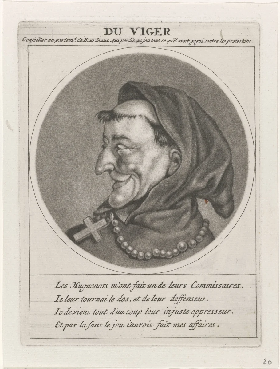 Portret van Du Viger by Jacob Gole, print, 1691