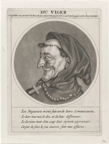 Portret van Du Viger by Jacob Gole, print, 1691