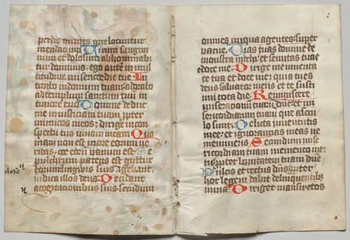 Bifolio from a Book of Hours: Text (verso) by Unknown, manuscript, 1460-1500