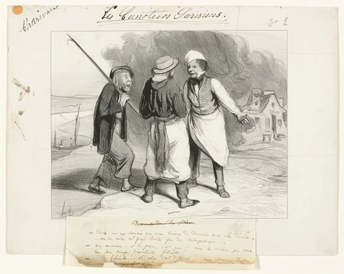 Well, fancy that! I thought that we had just discovered a deserted island or at least a country inhabited by cannibals., plate two from Les Canotiers Parisiens by Honoré-Victorin Daumier, print, 1843