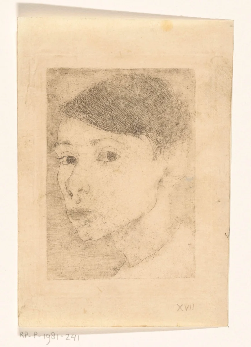 Zelfportret by Jan Mankes, print, 1912-1913