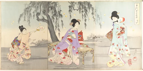 Chiyoda Castle (Album of Women) by Yōshū Chikanobu (楊洲周延), print, 1895