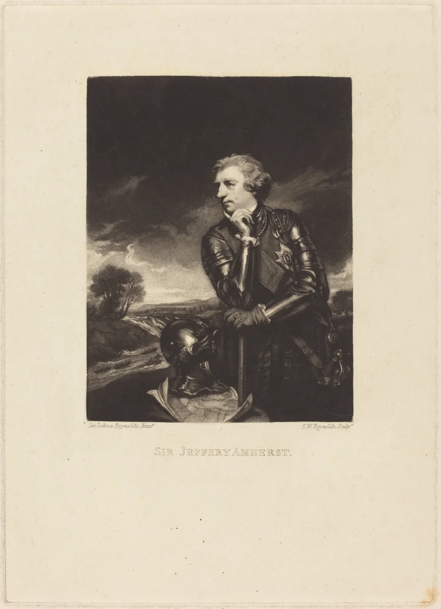 Sir Jeffery Amherst by Samuel William Reynolds I; Sir Joshua Reynolds, print, 1766