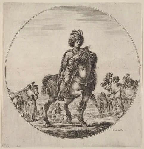 Hungarian Cavalier by Stefano della Bella, print, 1610-1664