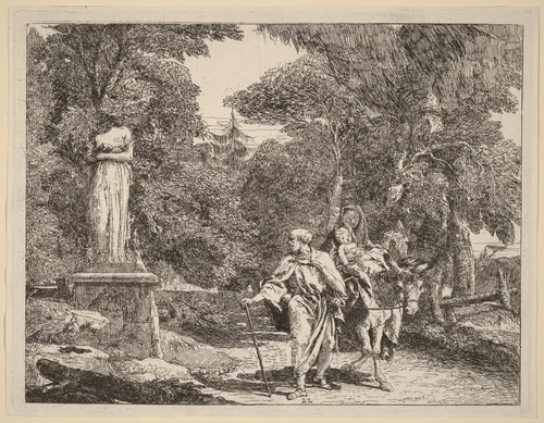 The Episode of the Falling Idol by Giovanni Domenico Tiepolo, print, 1753