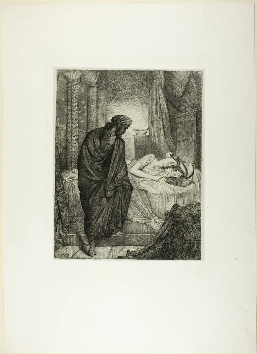Yet She Must Die, plate eleven from Othello by Théodore Chassériau, print, 1844