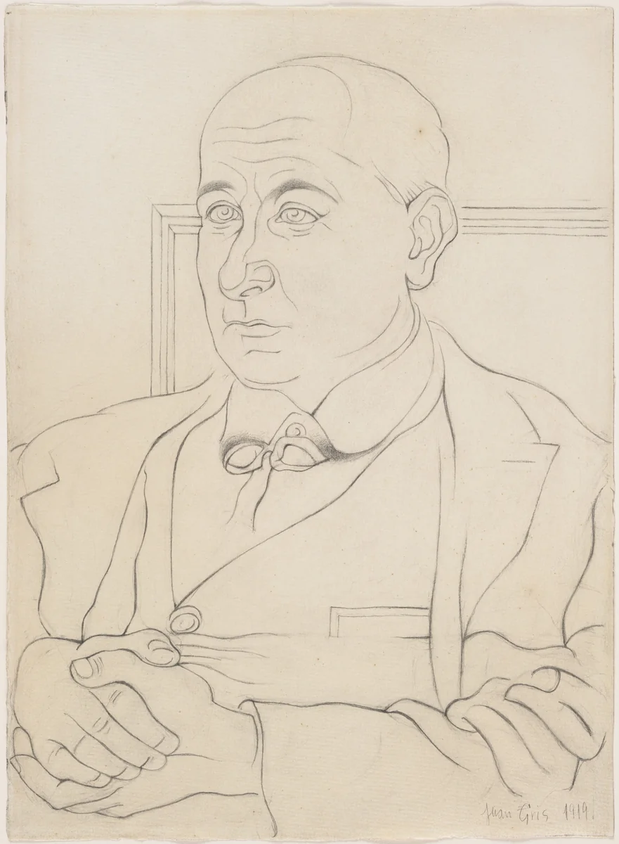Portrait of Max Jacob by Juan Gris, drawing, 1919
