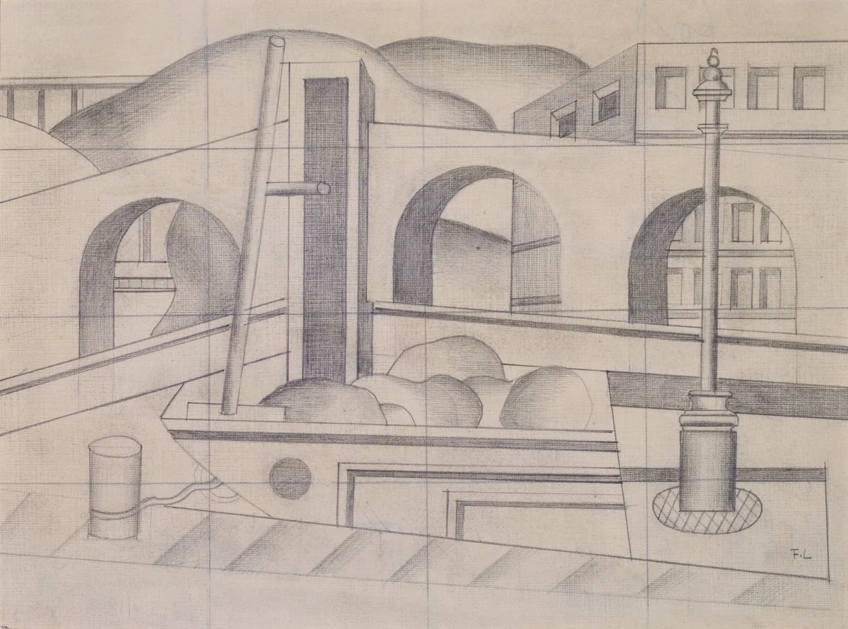 The Viaduct ( Le Viaduc ) by Fernand Léger, drawing, 1922