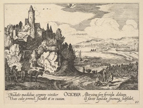 October by Wenceslaus Hollar, print, 1628-1629